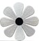 4" White Daisy, Black Center, Flower, Embroidered, Iron on Patch